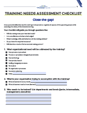 training needs assessment
