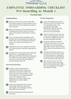 employee onboarding checklist