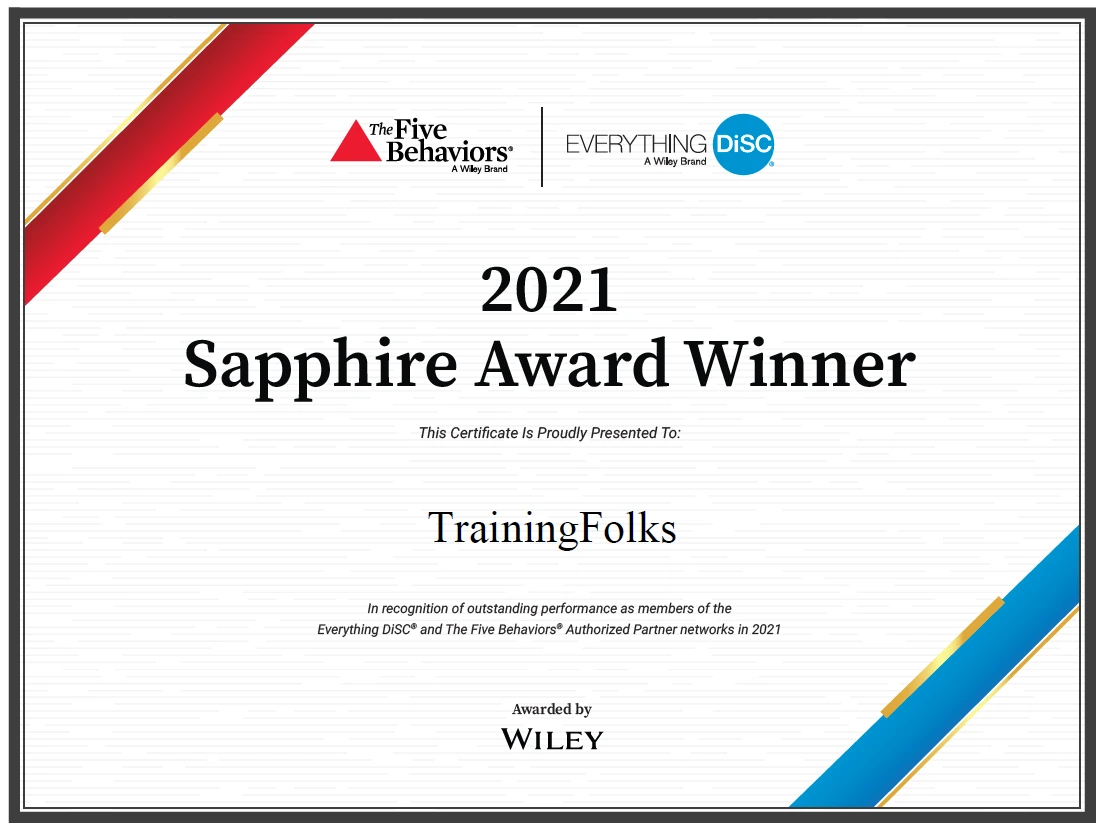 everything DiSC Sapphire Award Winner 2021